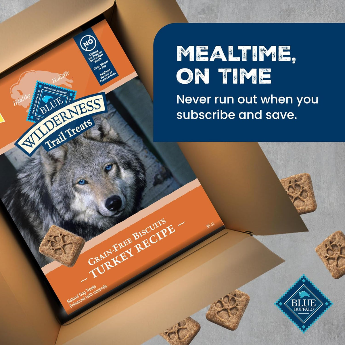 Blue Buffalo Wilderness Trail Treats Turkey Crunchy Dog Biscuits, 36 oz