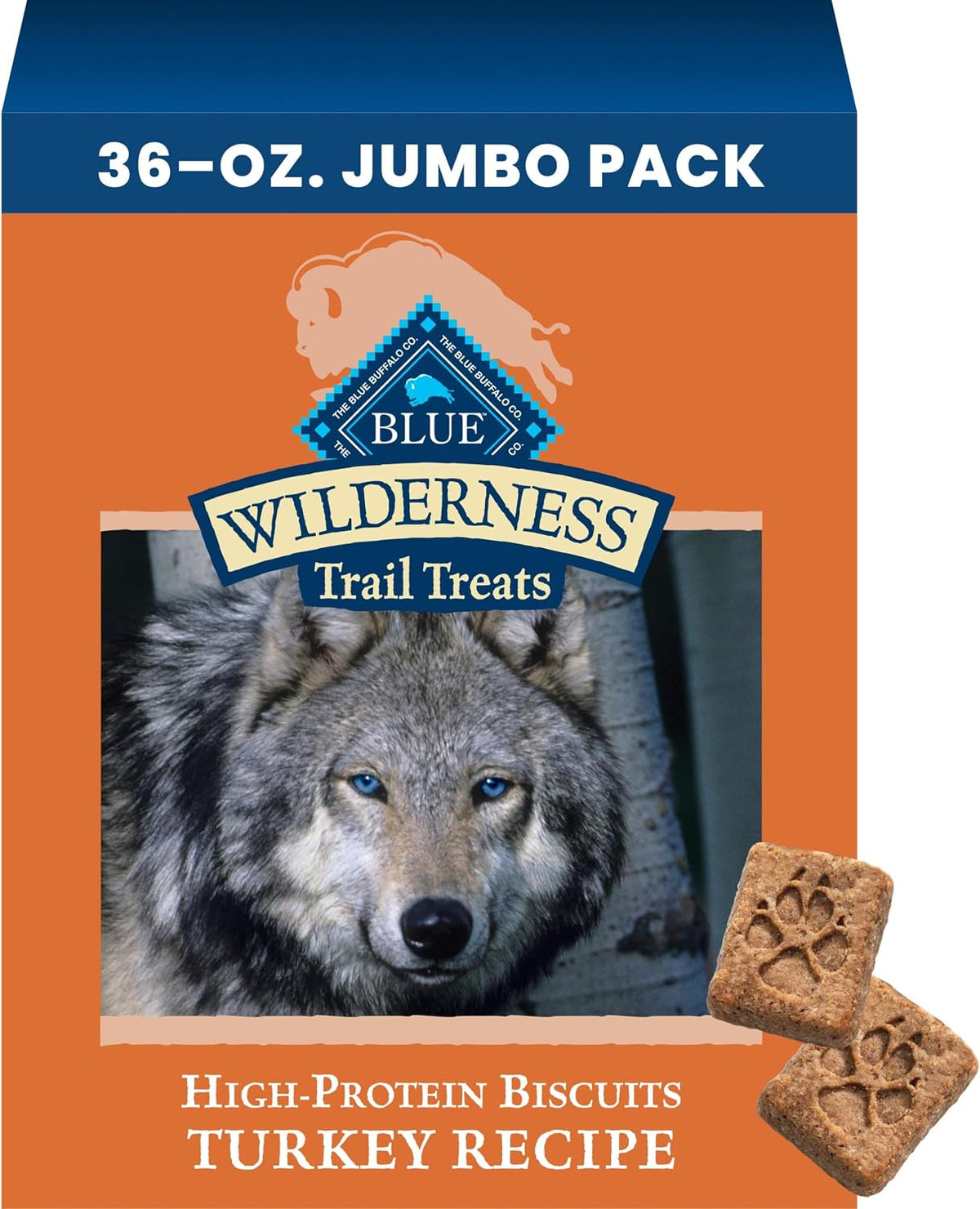 Blue Buffalo Wilderness Trail Treats Turkey Crunchy Dog Biscuits, 36 oz