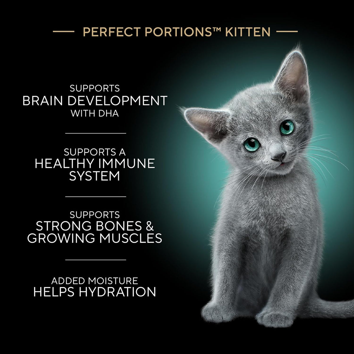Sheba Perfect Portions Kitten Wet Cat Food Pate Chicken Entree, Salmon Entree, and Turkey, 2.6 oz. Twin-Pack Trays (, 48 Servings), 24 Count (Pack of 2)